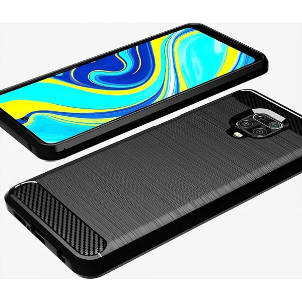 Θήκη Σιλικόνης Forcell Carbon Για Xiaomi Redmi Note 9s/9 Pro/Max Μαύρη