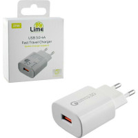 LIME USB 3.0 FAST TRAVEL CHARGER QC 3.0 LTU24 21W 4000mA WHITE