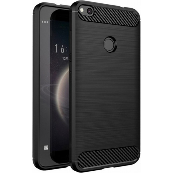 Θήκη Σιλικόνης Carbon Για Huawei P8/P9 Lite (2017) Μαύρη