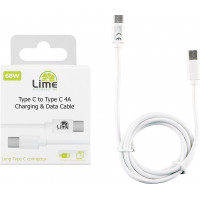 LIME USB-C TYPE C TO USB-C TYPE C LONG 4.0A ΦΟΡΤΙΣΗΣ-DATA 1m LCC01 WHITE