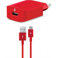 TTEC USB Type-C Cable & Wall Adapter Κόκκινο (SpeedCharger)