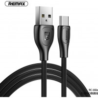 Remax Lesu Regular USB 2.0 Cable USB-C male - USB-A male Μαύρο 1m (RC-160a)