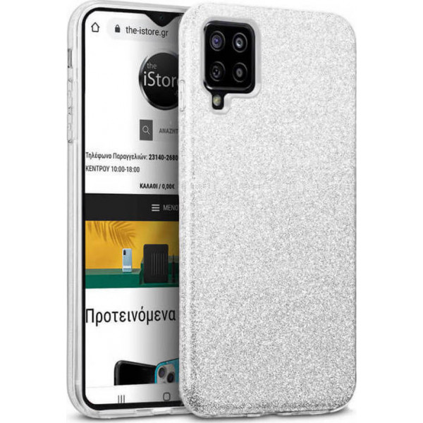 Glitter Case Shining Χρυσόσκονη Cover Για Samsung Galaxy A12 / M12 / F12 Ασημί