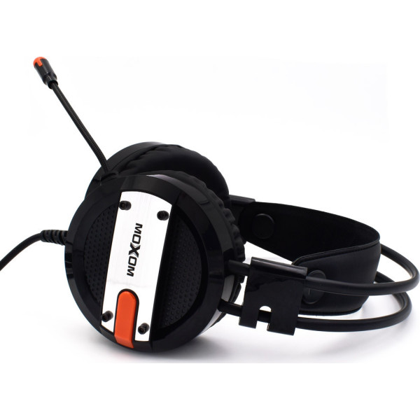 Gaming Ακουστικά Moxom MX-EP23 GM 3D Surround με Πολύχρωμο LED Φωτισμό & Μικρόφωνο - Ενσύρματα PC & PS4, Laptop, Smartphone & Tablet με σύνδεση 3.5mm / USB