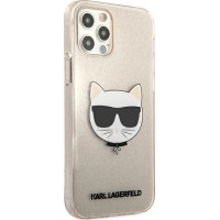 Karl Lagerfeld Glitter Choupette Back Cover Σιλικόνης Χρυσό (iPhone 12 Pro Max)