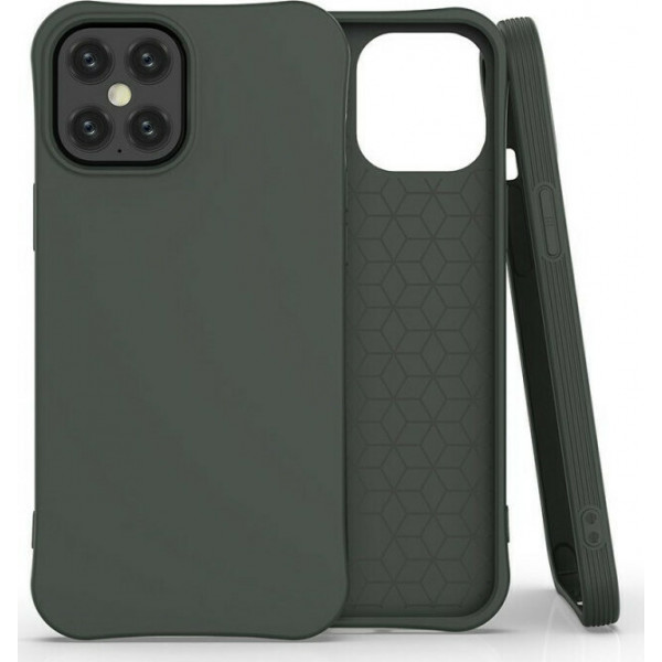 Θήκη Σιλικόνης Soft Anti Shock Reinforced Corners Για Apple iPhone 12 Pro Max-Dark Green