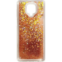 Liquid Glitter Back Cover Θήκη Σιλικόνης Με Υγρό Glitter Για Xiaomi Redmi Note 9S / Note 9 Pro / Note 9 Pro Max Χρυσό