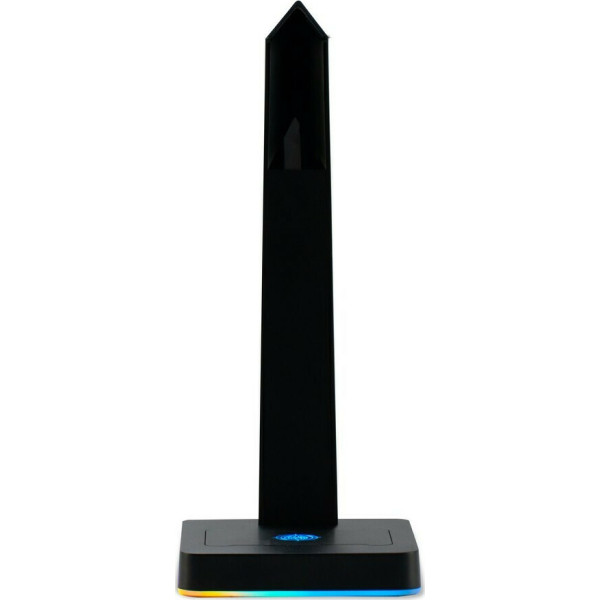 Zeroground MIRAI Επιτραπέζια Βάση Ακουστικών με Φωτισμό LED και Θύρα USB Μαύρη