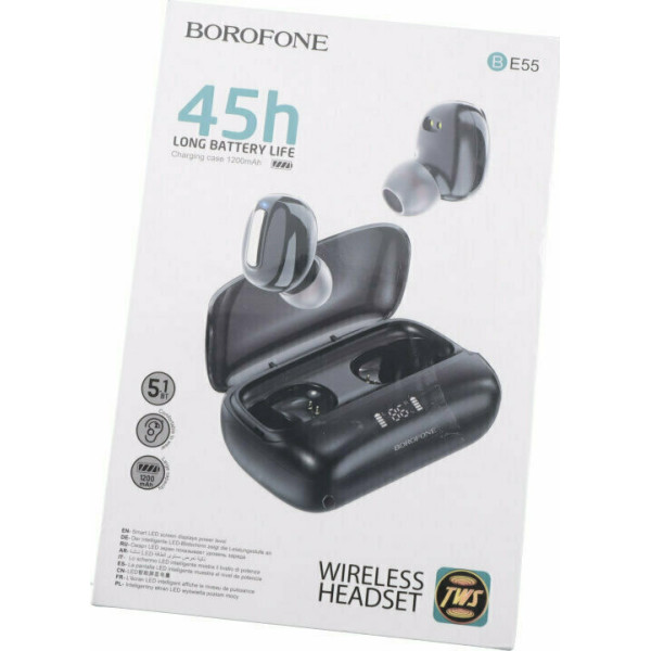 Borofone BE55 In-ear Bluetooth Handsfree Ακουστικά Μαύρα