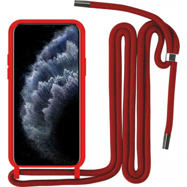 Θήκη Σιλικόνης με Κορδόνι για Για Apple iPhone 7/8 Κόκκινη