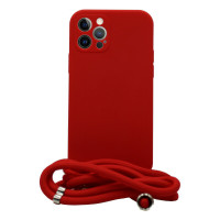 Θήκη Σιλικόνης Soft Για Apple iPhone 12 Pro Max  Με Κορδόνι Κόκκινη