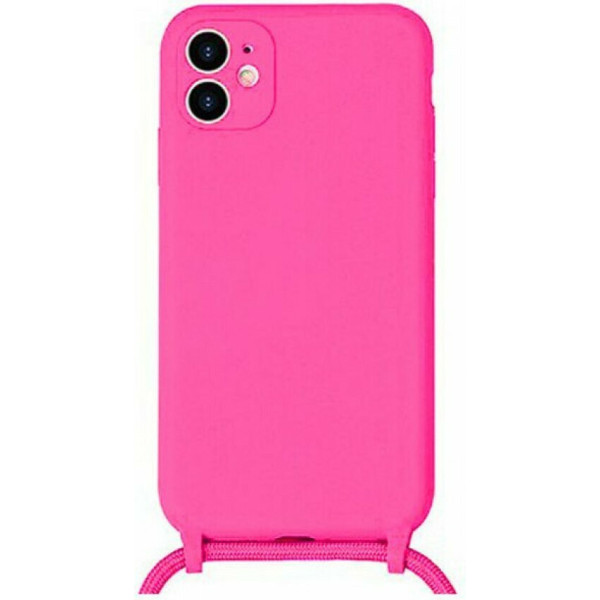 Θήκη Σιλικόνης με Κορδόνι για Apple iPhone 11 Pink