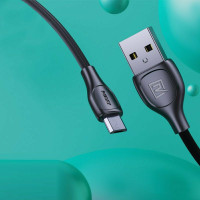 Remax Regular USB 2.0 to micro USB Cable 2.4A Μαύρο 1m