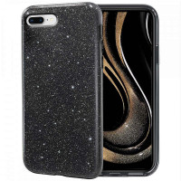 Θήκη Σιλικόνης με Glitter Για Apple iPhone 7/8 Plus Black
