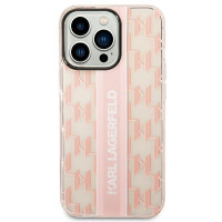 Karl Lagerfeld® Mono Vertical Stripe Back Cover για iPhone 14 Pro Max- Ροζ