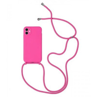 Θήκη Σιλικόνης με Κορδόνι για Apple iPhone 11 Pink