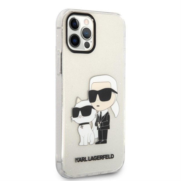 Karl Lagerfeld IML Glitter Karl Choupette NFT Back Cover Σιλικόνης Διάφανο (iPhone 12 / 12 Pro)