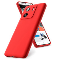 Θήκη Σιλικόνης Με Επένδυση Και Προστασία Κάμερας Για Xiaomi Redmi 13c/Poco C65 Κόκκινη