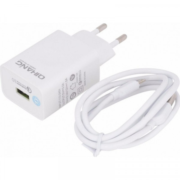 Qihang Lightning Cable & Wall Adapter Λευκό (QH-3140)