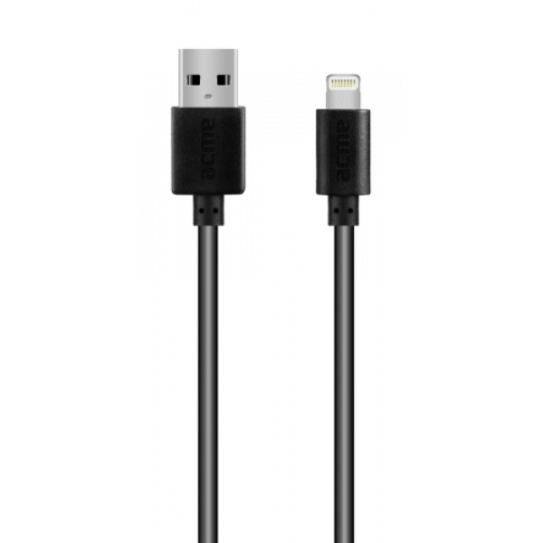 Acme Regular USB to Lightning Cable Μαύρο 1m
