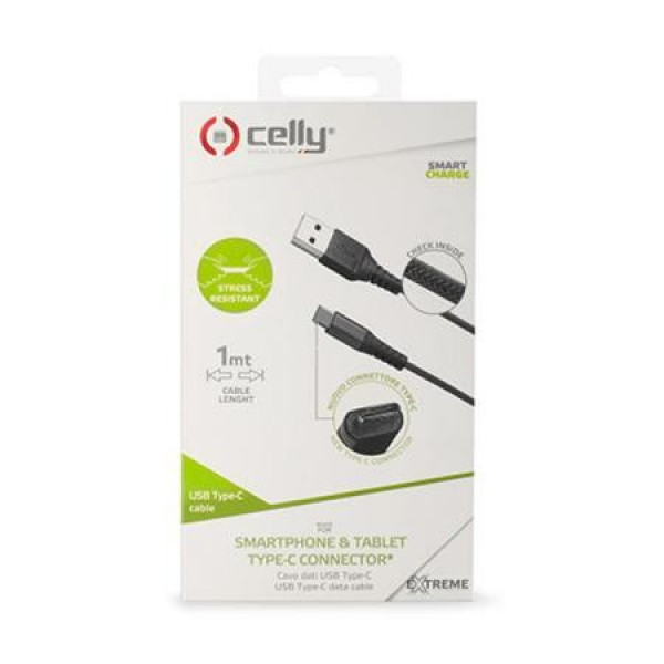 Celly Cable Usb Type C 1m Black
