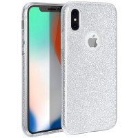 Hybrid Strass Full Silver Case For iPhone Xs Max