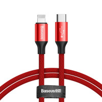 Baseus Yiven USB-C / Lightning Καλώδιο με Υλικό Braid 2Α 1Μ κόκκινο (CATLYW-C09)