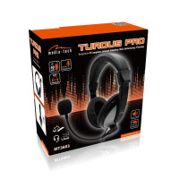 Ακουστικά Stereo Media-Tech TURDUS PRO MT3603 με Διπλό Κονέκτορα 3.5mm και Ρυθμιζόμενο Μικρόφωνο. Μαύρο