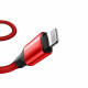 Baseus Yiven USB-C / Lightning Καλώδιο με Υλικό Braid 2Α 1Μ κόκκινο (CATLYW-C09)