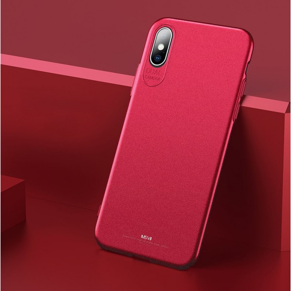 MSVII Simple Ultra-Thin Cover PC Case for iPhone XS Max red