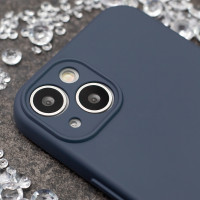 Θήκη Σιλικόνης Με Επένδυση Και Προστασία Κάμερας Για Apple iPhone 13 6,1" Blue Navy