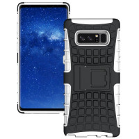 Kickstand Case Rugged Durable PC + TPU Cover for Samsung Galaxy Note 8 N950 white