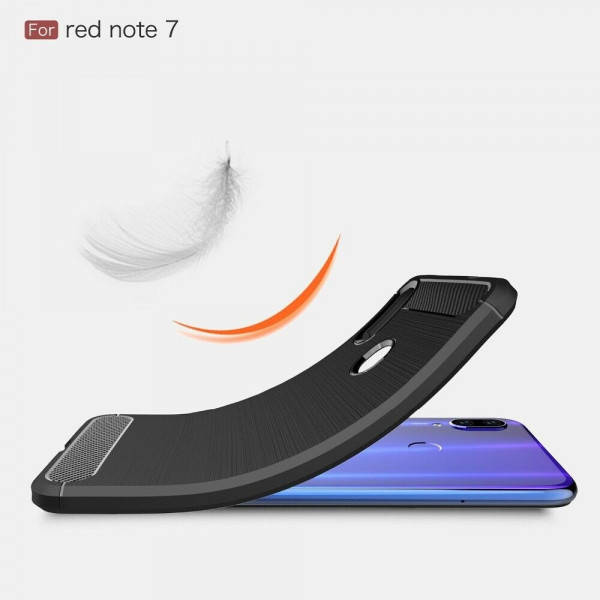 Θήκη Σιλικόνης Carbon Για Xiaomi Redmi Note 7/7 Pro Μαύρη