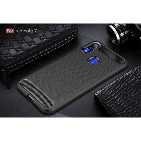 Θήκη Σιλικόνης Carbon Για Xiaomi Redmi Note 7/7 Pro Μαύρη