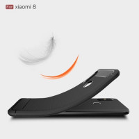Θήκη Σιλικόνης  Carbon Για Xiaomi Mi 8 Lite Μαύρη
