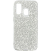 Back Cover Σιλικόνης με Glitter Για Samsung Galaxy A40 Ασημί