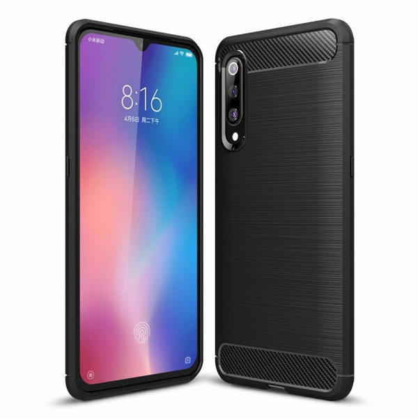 Θήκη Σιλικόνης Carbon Για Xiaomi Mi 9 Μαύρη