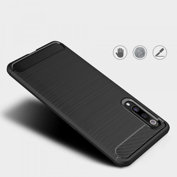 Θήκη Σιλικόνης Carbon Για Xiaomi Mi 9 Μαύρη