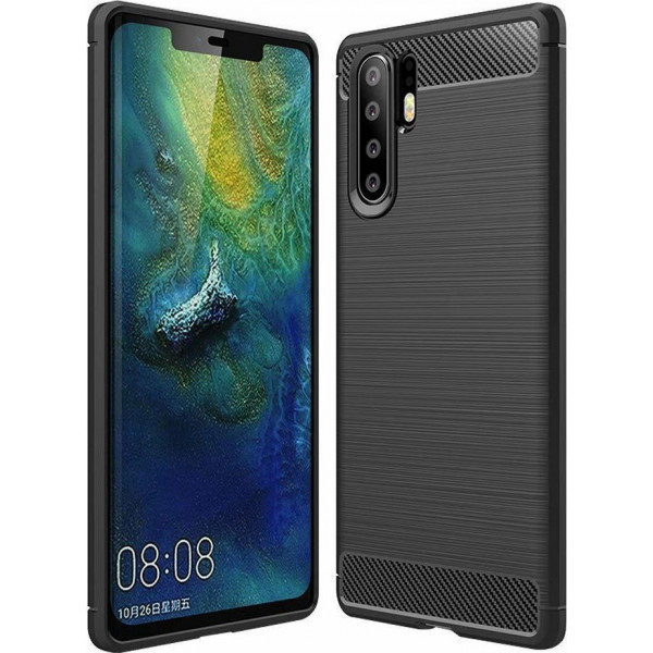 Θήκη Σιλικόνης Carbon Για Huawei P30 Pro Μαύρη