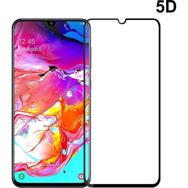 Full Face Tempered glass / Αντιχαρακτικό Γυαλί Πλήρους Οθόνης 5D - 9H Για Samsung Galaxy A70 Μαύρο