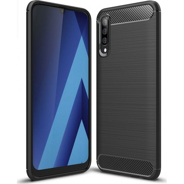 Θήκη Σιλικόνης Carbon Για Samsung Galaxy A70 Μαύρη