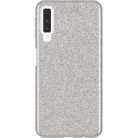 Glitter 3in1 case for Samsung A70 Ασημί