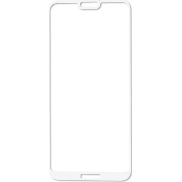 Full Face Tempered glass / Αντιχαρακτικό Γυαλί Πλήρους Οθόνης 5D - 9H Για Huawei P20 Lite Άσπρο