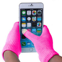 GLOVES FOR TOUCH SCREENS PINK MEDIUM SIZE