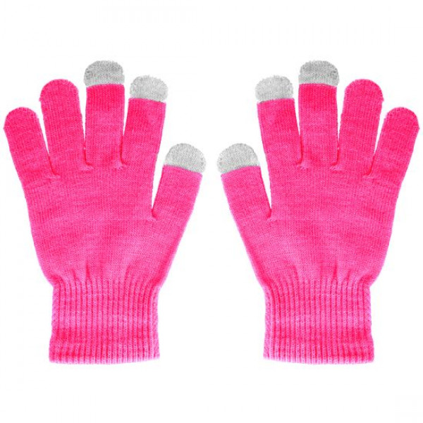 GLOVES FOR TOUCH SCREENS PINK MEDIUM SIZE