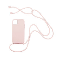 Θήκη Σιλικόνης με Κορδόνι για Apple iPhone 12 Pro Max Pink