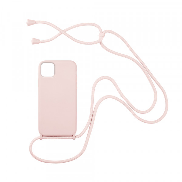 Θήκη Σιλικόνης με Κορδόνι για Apple iPhone 12 Pro Pink