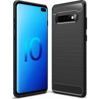 Θήκη Σιλικόνης Carbon Για Samsung Galaxy S10 Plus Μαύρη