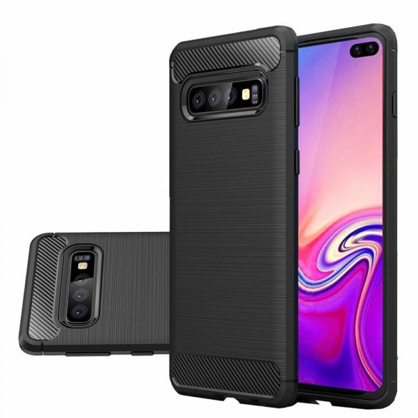 Θήκη Σιλικόνης Carbon Για Samsung Galaxy S10 Plus Μαύρη