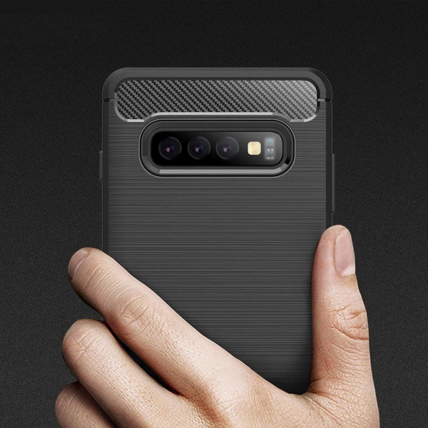 Θήκη Σιλικόνης Carbon Για Samsung Galaxy S10 Plus Μαύρη